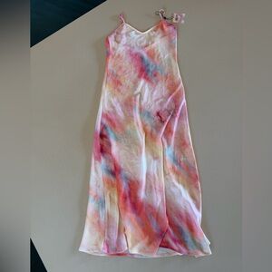 RESA Pastel Tie-Dye Maxi Slip Dress